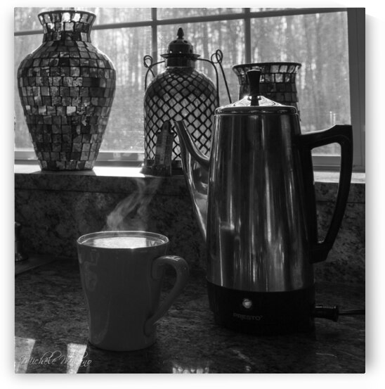 Morning Coffee Black and White by Michele Milano Arts