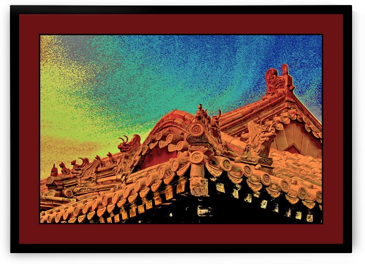 ANCIENT CHINESE ROOFTOPS  O2 by LES MAYERS 