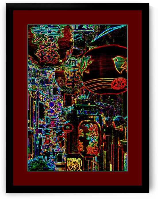 FESTIVE JAPANESE LANTERS ON A NARROW STREET IN KYOTO JAPAN by LES MAYERS 