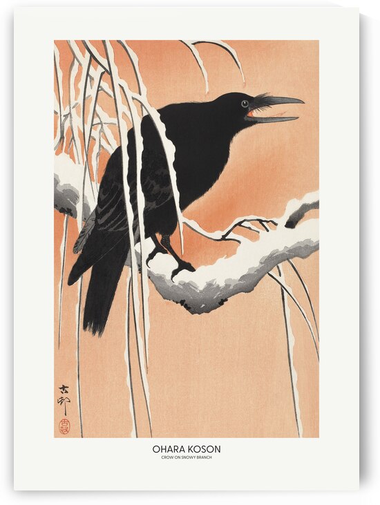 Crow On Snowy Branch by 1x