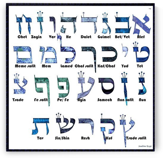 Hebrew alphabet by Sandrine Kespi Creations