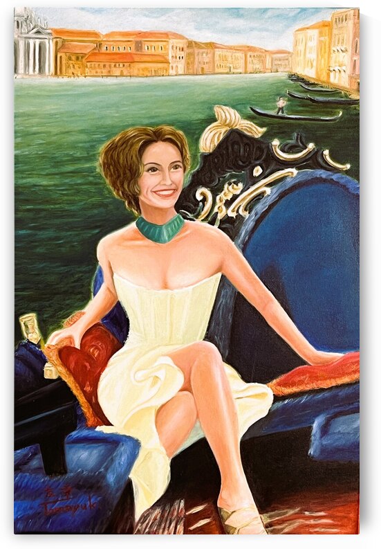 A Lady on a Gondola in Venice by Tomoyuki Mishimagi