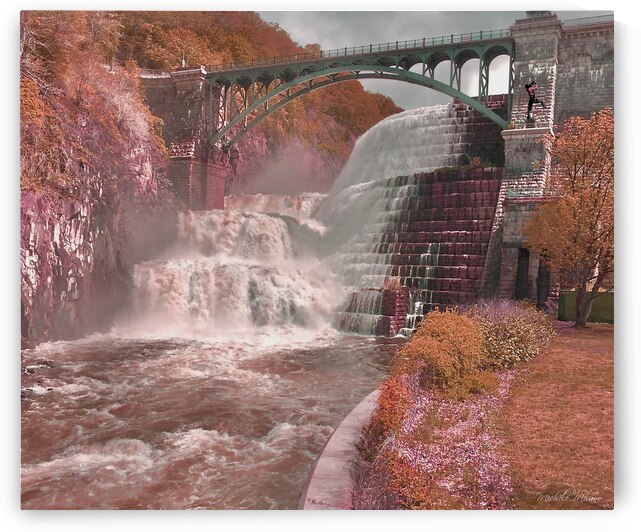 VIBRANT DAY at The Croton Dam with Fictitious Climber by Michele Milano Arts