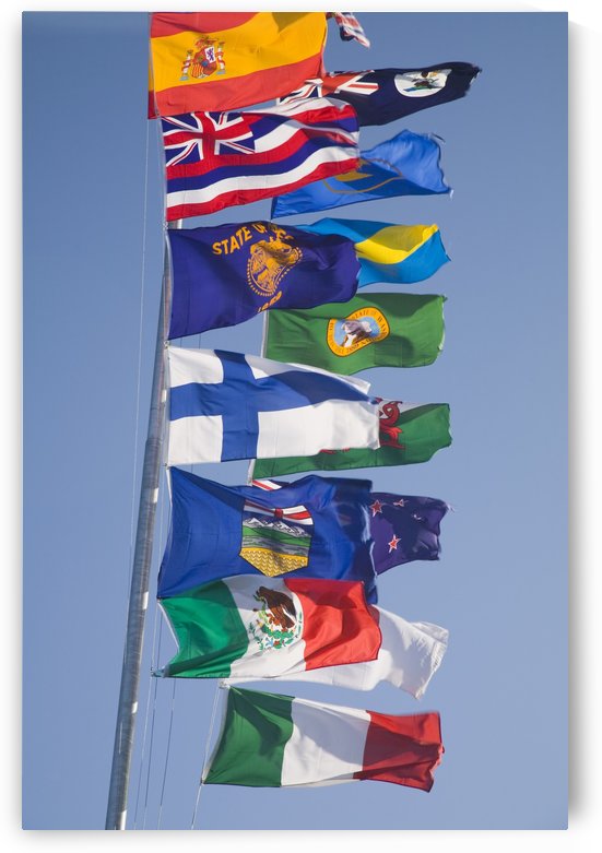 International Flags On A Flagpole by PacificStock