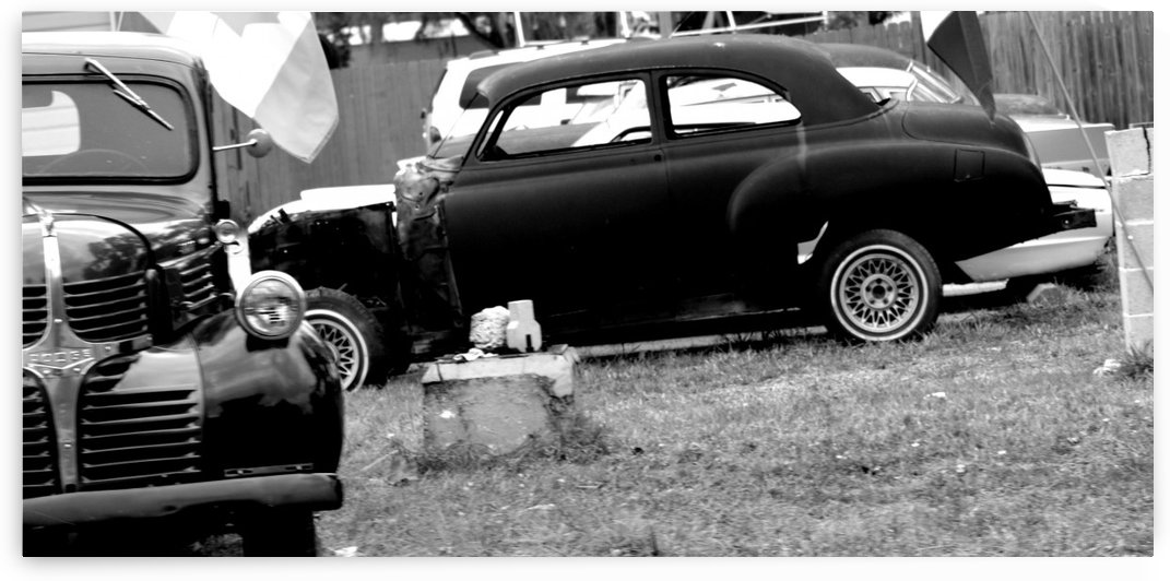 Black and White Vintage Cars by Cameron Young