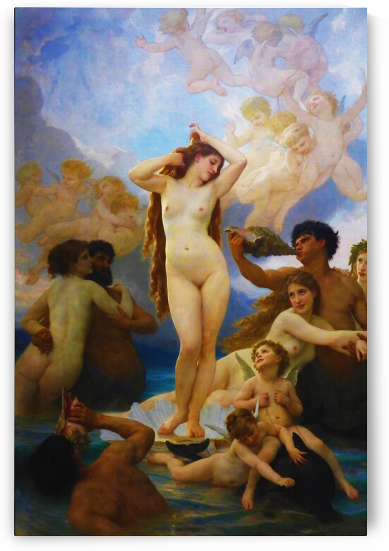 The Birth of Venus -  William-Adolphe Bouguereau 1879 by Classic Painting