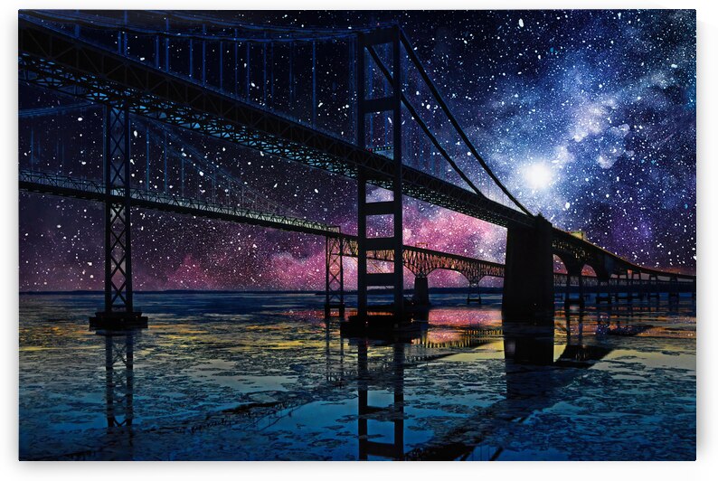 Bay Bridge with a Composite Starry Night Sky by Bill Swartwout Photography