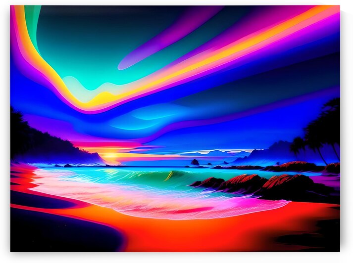 Beach Psychedelic Colorful Abstract by Bill Swartwout Photography