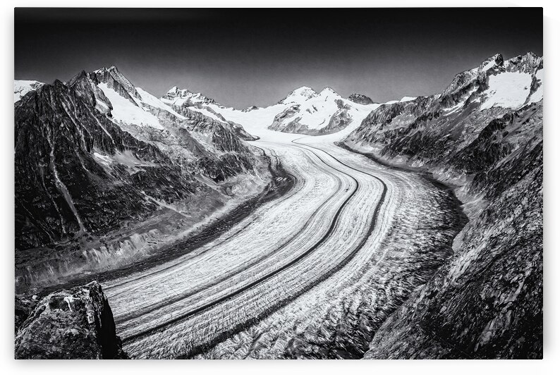Aletsch Glacier View - N0708-129-BW-2 by JordiCarrio