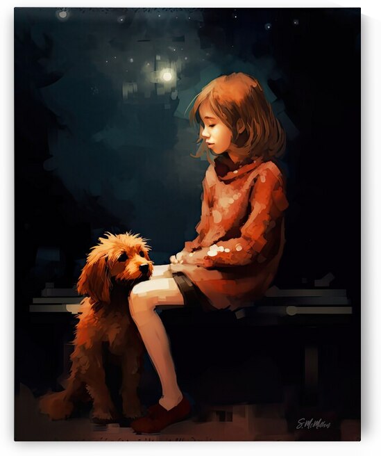 Girl and her dog by Susanne McMillan Art