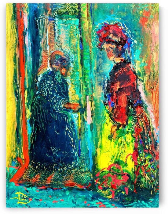 Mixed-Medium Oil Engraving by Artiste Using Shrimp Fork by Lowell Phoenix Devin