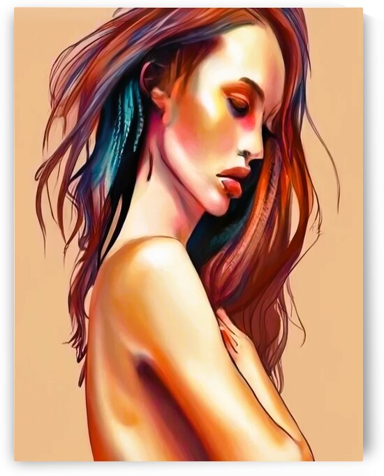 A modern woman painting on canvas and on wood by Aroness