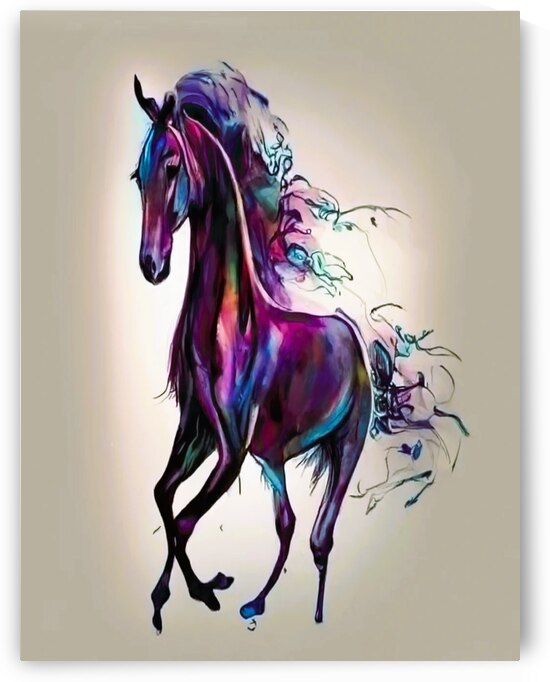 Horse galloping in the field by Aroness