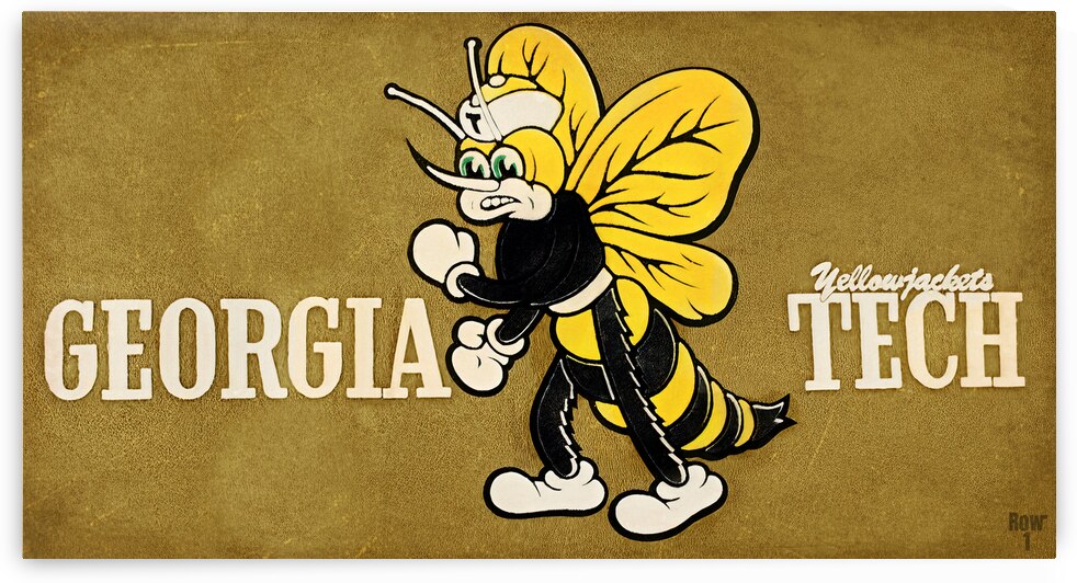 Vintage Georgia Tech Cartoon Boxer Art by Row One Brand
