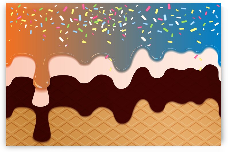 Brown Orange Creamy Waffle Art by rizu_designs