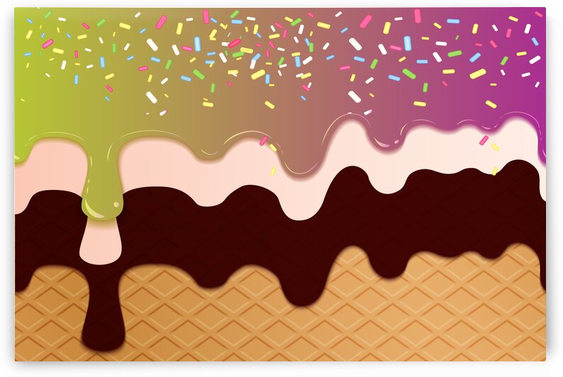 Light Purple Green Creamy Waffle Art by rizu_designs