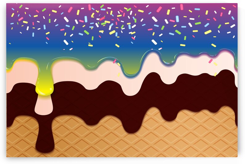 Lemon Blue Creamy Waffle Art by rizu_designs