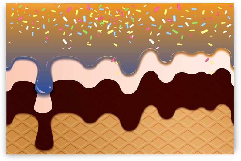 Yellow Blue Creamy Waffle Art by rizu_designs