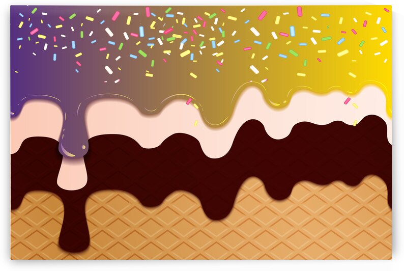 Yellow Purple Creamy Waffle Art by rizu_designs