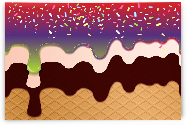 Red Purple Creamy Waffle Art by rizu_designs