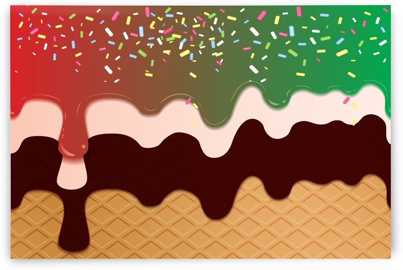 Red Greeny Creamy Waffle Art by rizu_designs