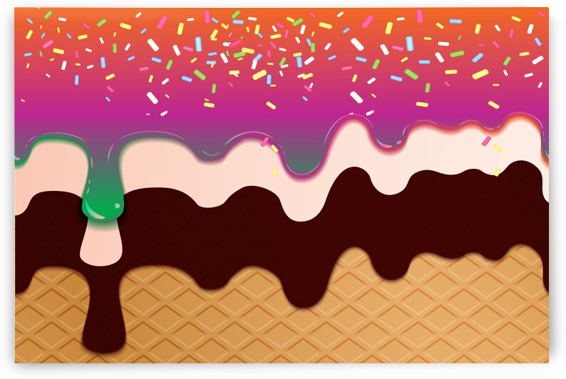 Violet Green Creamy Waffle Art by rizu_designs