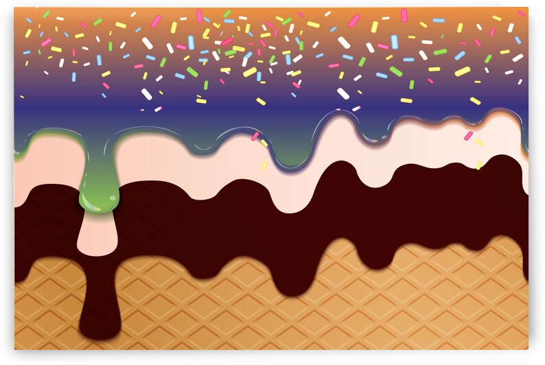 Violet Green Creamy Waffle Art by rizu_designs