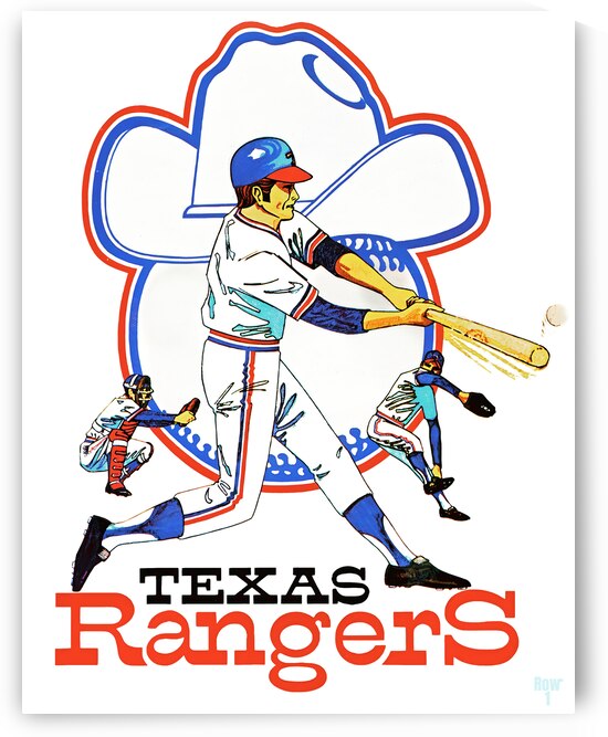 1973 Texas Rangers Baseball Art by Davidson by Row One Brand