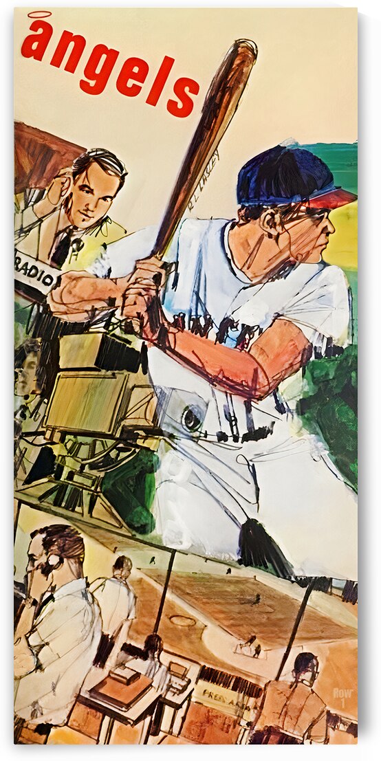 1970 California Angels Art by Richard Lasley by Row One Brand
