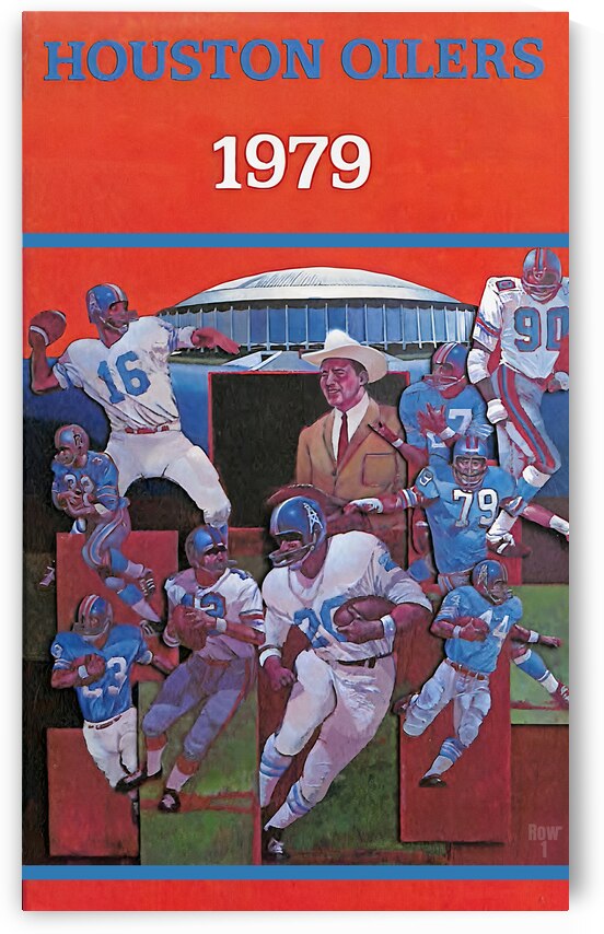 1979 Houston Oilers Football Art Remix by Row One Brand