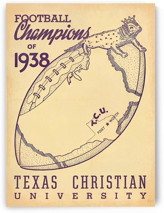 1938 TCU Horned Frogs Football Art by Row One Brand
