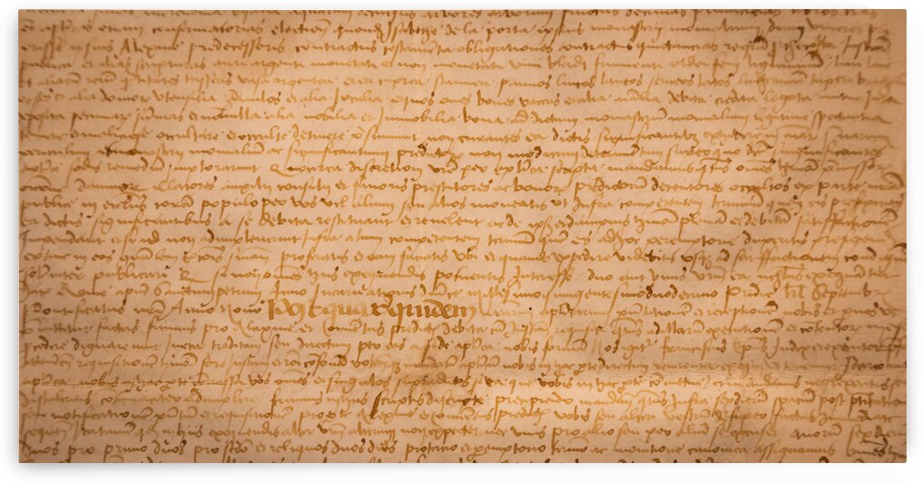 Aged handwritten manuscript text. Calligraphy on old paper vint by Paolo Modena