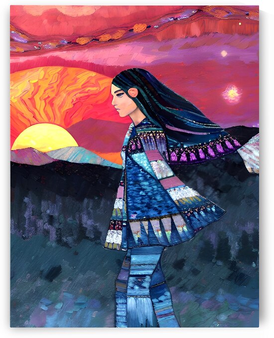 Native American Sunset Woman by Magikheart