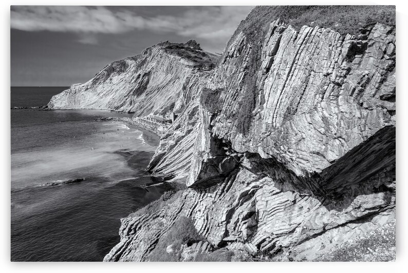 Zumaya Flysch Cliffs Gipuzkoa - CR2106-5674-BW by JordiCarrio