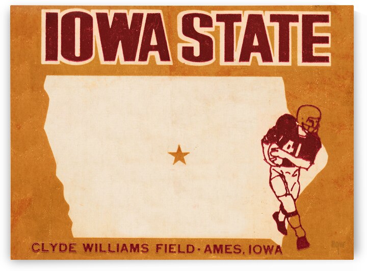 1968 Iowa State Football Ticket Remix by Row One Brand
