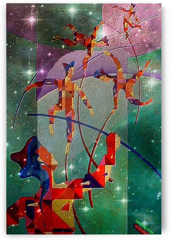 Tightrope under the lights by Raynald Marcoux