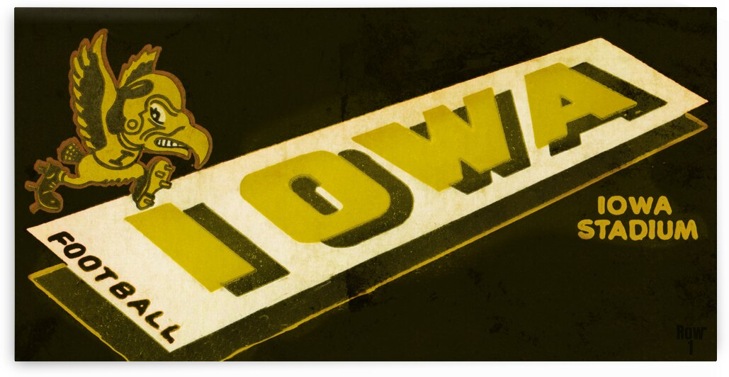 1956 Iowa Football Ticket Remix by Row One Brand