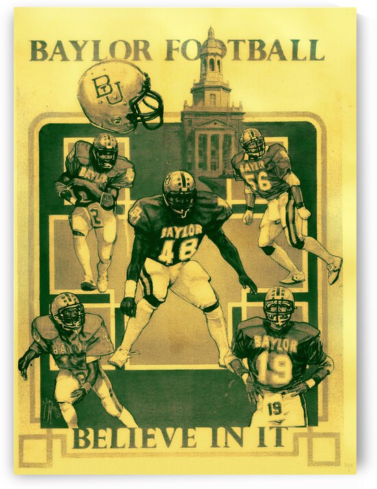 1980s Baylor Bears Football Art by Ted Watts by Row One Brand