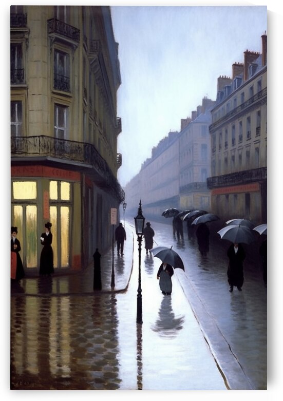 Inspired By Paris Night Rainy Day by Inspired AI