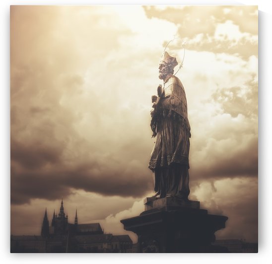 Statue on Karl Bridge; Prague, Czech Republic by PacificStock