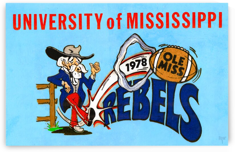 1978 Ole Miss Rebels Football Art  by Row One Brand