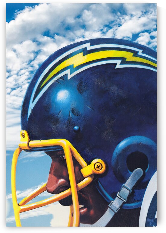 San Diego Chargers Throwback Helmet Art by Row One Brand