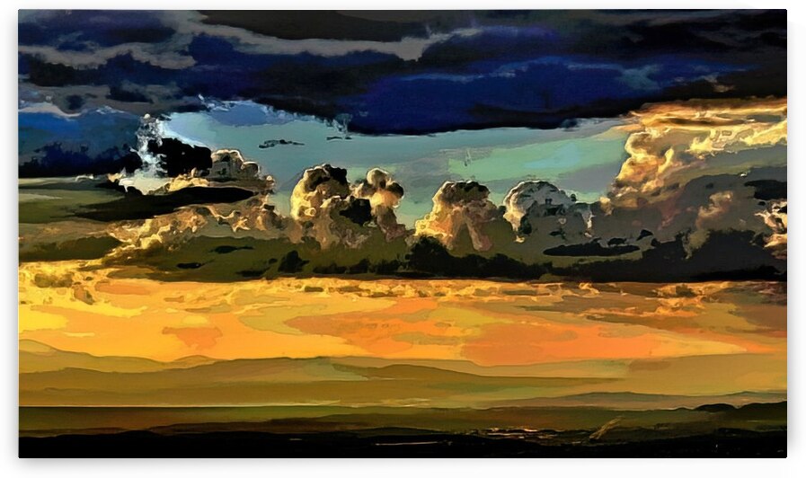 COLORFUL SKIES OVER SANTA FE NEW MEXICO by LES MAYERS 