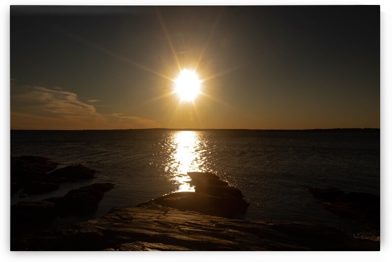 Sunset Star at Golden Hour Over Jamestown by Palumbo Photography