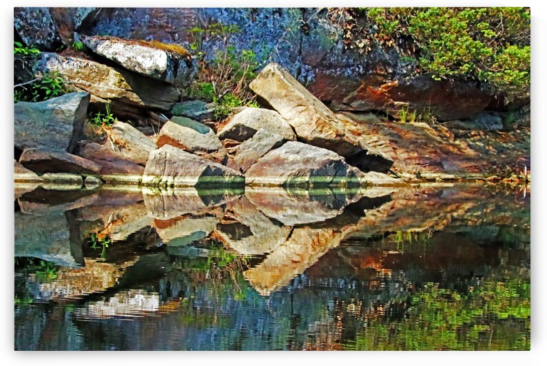 Colorful Rock Shore Reflections by Deb Oppermann