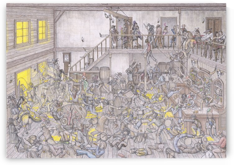 Wild West Saloon Fight by Lee Fuller