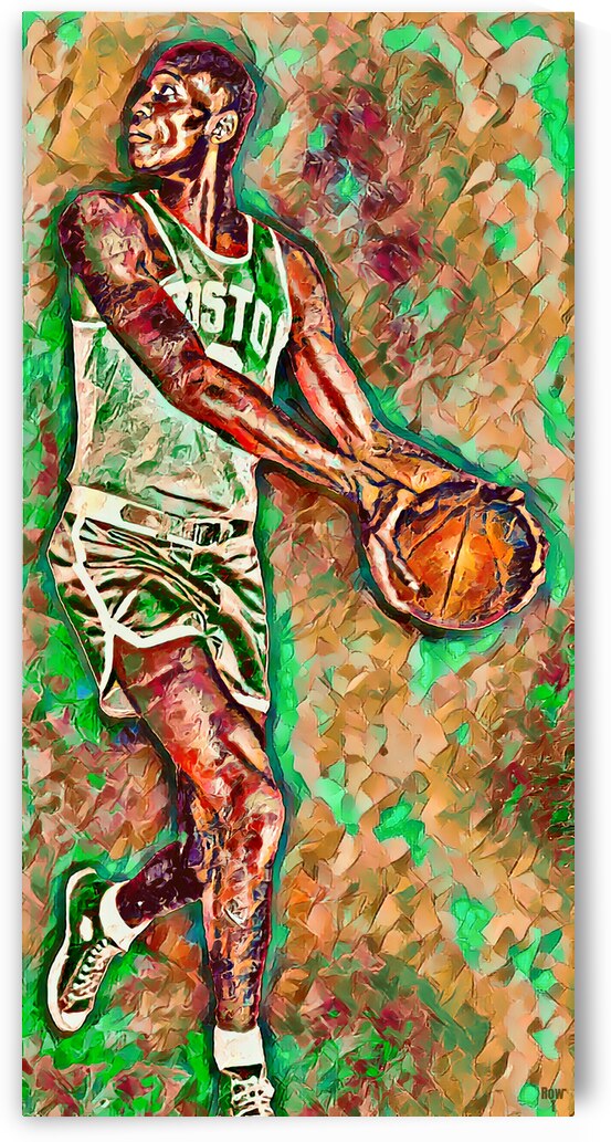 Bill Russell Hook Shot Art by Row One Brand