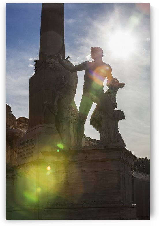 Fontana dei Dioscuri and obelisk in Palazzo del Quirinale; Rome, Italy by PacificStock