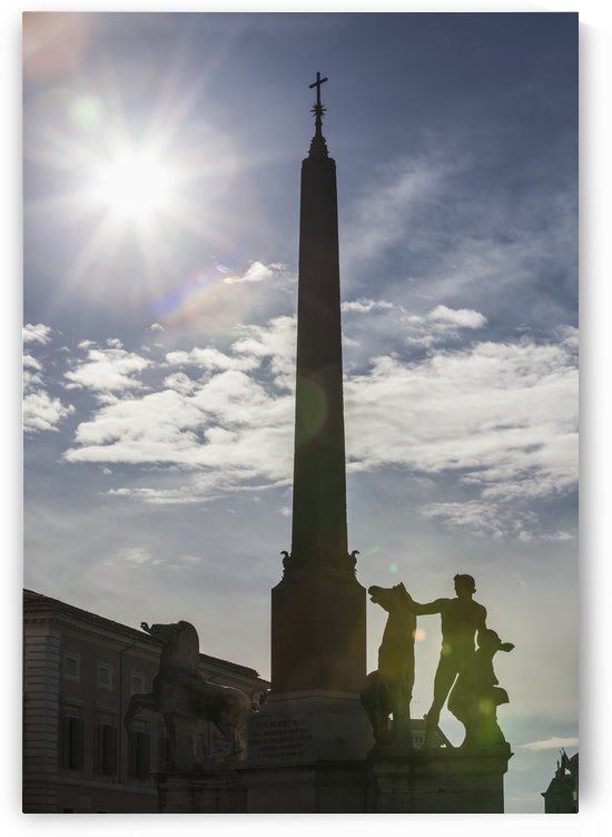 Fontana dei Dioscuri and obelisk in Palazzo del Quirinale; Rome, Italy by PacificStock