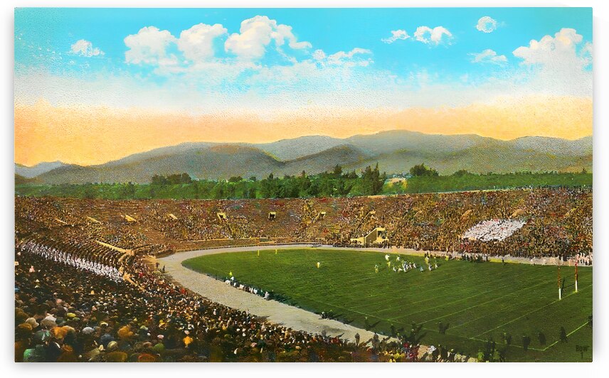 Vintage Rose Bowl Stadium Art by Row One Brand